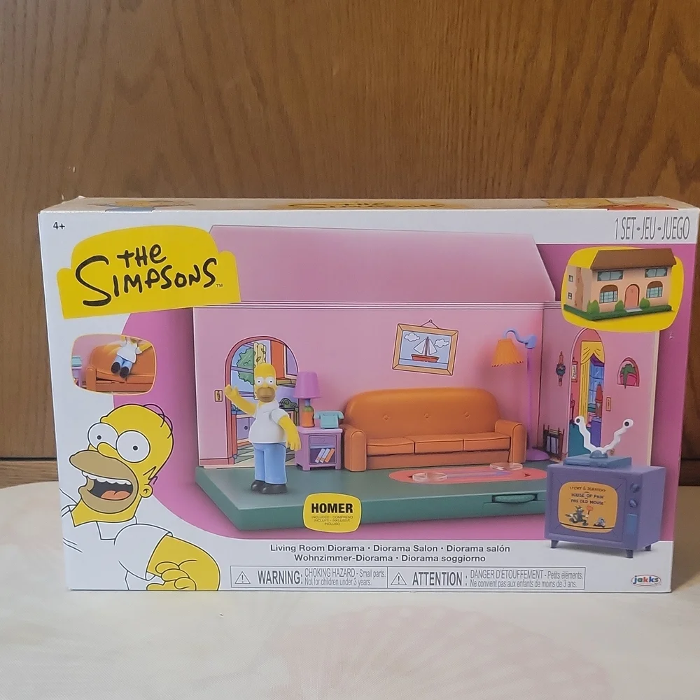 The Simpsons Homer Living Room Playset - Pink & Orange